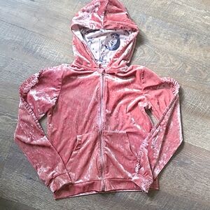 Kids Pink Velvet Hoodie Size 8-10